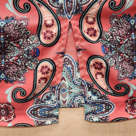 Verse Blouse Sleeveless Boho Multicolor Split Back Keyhole M Womens Casual - Picture 2 of 10